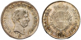 MONETE ITALIANE 
 FIRENZE 
 Leopoldo II di Lorena, 1824-1859. Paolo 1845, II serie. Ar gr. 2,71 Come precedente. Galeotti XV, 3; Pag. 148; Gig. 51....