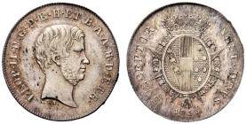 MONETE ITALIANE 
 FIRENZE 
 Leopoldo II di Lorena, 1824-1859. Paolo 1856, II serie. Ar gr. 2,65 Come precedente. Galeotti XV, 5; Pag. 150; Gig. 53....