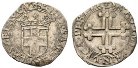 SAVOIA 
 Carlo II Duca, 1504-1553. 2 Grossi - II Tipo. Ar gr. 2,77 Scudo con corona a 5 fioroni. Rv. Croce mauriziana doppia. Biaggi 329; MIR 384b.
...