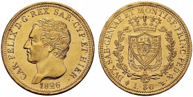 SAVOIA 
 Carlo Felice, Re di Sardegna, 1821-1831. 80 Lire 1826 Torino. Au Come precedente. Pag. 28; Gig. 5.
 Minimi colpetti. SPL