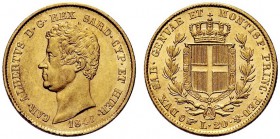 SAVOIA 
 Carlo Alberto, Re di Sardegna, 1831-1849. 20 Lire 1847 Torino. Au Come precedente. Pag. 205; Gig. 41.
 SPL/q. FDC