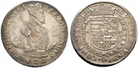 MONETE STRANIERE 
 AUSTRIA 
 Ferdinando I, 1522-1564. Tallero. Ar gr. 28,42 Busto dell’Imperatore a d. in armatura. Rv. Stemma entro corona. Dav. 80...