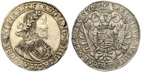 MONETE STRANIERE 
 AUSTRIA 
 Ferdinando III, 1637-1657. Tallero 1656. Ar gr. 28,60 Busto dell’Imperatore a d. con collare. Rv. Aquila bicipite. KM#1...