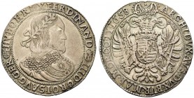 MONETE STRANIERE 
 AUSTRIA 
 Ferdinando III, 1637-1657. Tallero 1658. Ar gr. 28,28 Busto dell’Imperatore a d. con collare. Rv. Aquila bicipite. Dav....