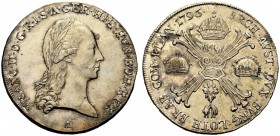 MONETE STRANIERE 
 AUSTRIA 
 Francesco II, 1792-1835. Tallero 1796, A. Ar gr. 29,44 KM#2158; J. 134..
 Raro. SPL/Bello SPL