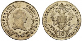 MONETE STRANIERE 
 AUSTRIA 
 Francesco II, 1792-1835. 10 Kreuzer 1817, A. Mi gr. 3,88 KM#2133.
 SPL
