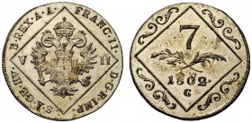 MONETE STRANIERE 
 AUSTRIA 
 Francesco II, 1792-1835. 7 Kreuzer 1802, G. Mi gr. 4,59 KM#2129.
 q. FDC