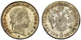 MONETE STRANIERE 
 AUSTRIA 
 Ferdinando I, 1835-1848. 5 Kreuzer 1839, A. Mi gr. 2,23 KM#2196.
 FDC