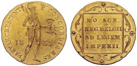 MONETE STRANIERE 
 POLONIA 
 Rivoluzione, 1830-1831. Ducato 1831, zecca di Varsavia. Au Bitkin 1, pag. 1018; Fried. 114.
 Molto Raro. q. FDC