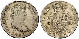 MONETE STRANIERE 
 SPAGNA 
 Ferdinando VII, 1808-1833. 8 Reales 1813, Catalogna. Ar gr. 26,89 KM#466.1.
 Raro. BB