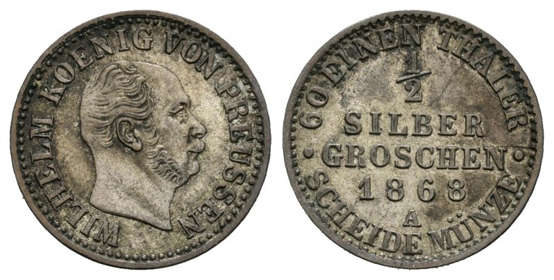 Alemania. Prussia. 1 silber groschen. 1868. Berlín. A. (Km-484). Ag. 1,10 g. EBC...