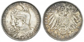 Alemania. Prussia. Wilhelm II. 2 marcos. 1901. (Km-525). Ag. 11,08 g.  200º Aniversario del reinado de Prusia. EBC-/EBC. Est...25,00.