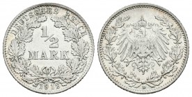Alemania. 1/2 marco. 1912. Munich. D. (Km-17). Ag. 2,75 g. EBC-. Est...35,00.