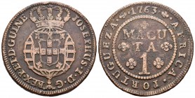 Angola Portuguesa. José I. 1 macuta. 1763. (Km-12). Ae. 37,01 g. MBC. Est...75,00.