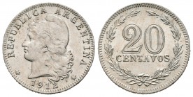 Argentina. 20 centavos. 1912. (Km-36). Cu-Ni. 3,92 g. EBC/EBC+. Est...30,00.