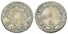 Argentina. 1 real. 1848. Córdoba. (Km-26.1). Ag. 2,74 g. BC+. Est...25,00.