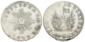 Argentina. 4 reales. 1851. Córdoba. (Km-24.3). Ag. 10,41 g. Sol pequeño. BC+. Est...60,00.