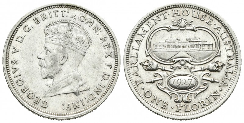 Australia. George V. 1 florín. 1927. (Km-31). Ag. 11,31 g. EBC-/EBC. Est...30,00...