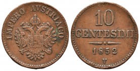Austria. Franz Joseph I. 10 centesimi. 1852. Venedig. V. (Jaeger-304). (Mont-309). Ae. 10,98 g. Canto golpeado. MBC. Est...12,00.