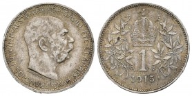 Austria. Franz Joseph I. 1 corona. 1915. (Km-2820). Ag. 5,03 g. MBC+. Est...15,00.
