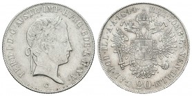 Austria. Ferdinand I. 20 kreuzer. 1844. C. (Km-2211). Ag. 6,71 g. EBC-. Est...30,00.
