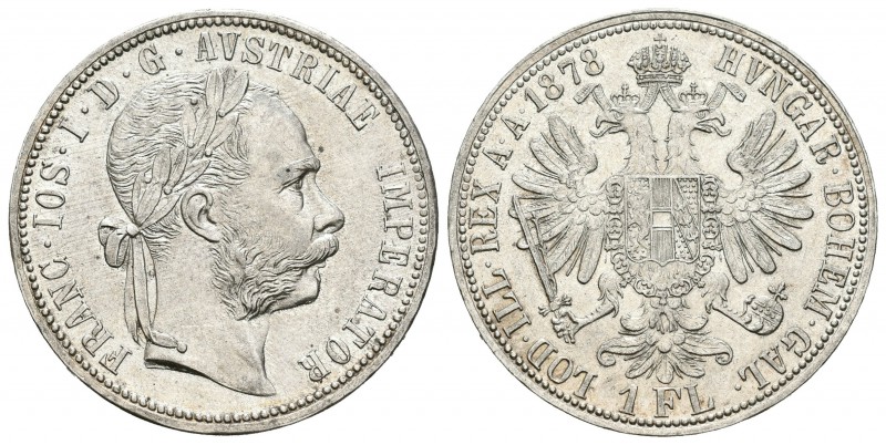 Austria. Franz Joseph I. 1 florín. 1878. (Km-2222). Ag. 12,32 g. EBC+. Est...35,...