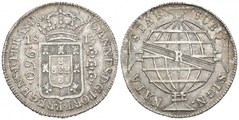 Brasil. Joao Príncipe Regente. 960 reis. 1813. Río de Janeiro. R. (Km-307.3). Ag...