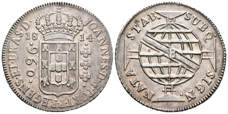 Brasil. Joao Príncipe Regente. 960 reis. 1814. Bahía. B. (Km-307.1). Ag. 26,78 g...