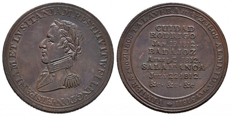 Canadá. 1/2 penny token. 1812. (Bramse-1176). Anv.: Wellington. Ae. 8,30 g. Bata...