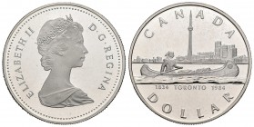 Canadá. Elizabeth II. 1 dollar. 1984. (Km-140). Ag. 23,58 g. PROOF. Est...20,00.