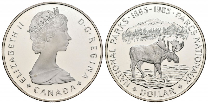 Canadá. Elizabeth II. 1 dollar. 1985. (Km-143). Ag. 23,32 g. PROOF. Est...18,00....