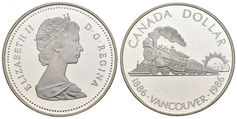 Canadá. Elizabeth II. 1 dollar. 1986. (Km-149). Ag. 23,25 g. PROOF. Est...20,00....