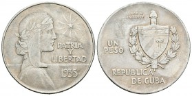 Cuba. 1 peso. 1935. (Km-22). Ag. 26,64 g. EBC-. Est...35,00.