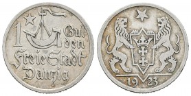 Danzig. 1 gulden. 1923. (Km-145). Ag. 4,95 g. MBC-. Est...55,00.