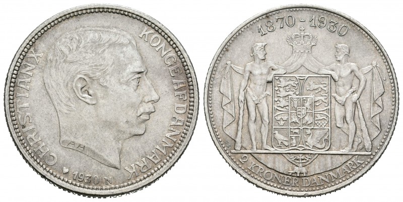 Dinamarca. Christian IX. 2 coronas. 1930. (Km-829). Ag. 15,02 g. EBC+. Est...35,...