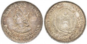 El Salvador. 1 peso. 1911. San Salvador. CAM. (Km-15.1). Ag. 25,00 g. Golpecito en el canto. EBC+. Est...50,00.