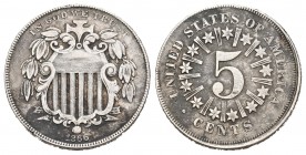 Estados Unidos. 5 cents. 1866. (Km-96). Cu-Ni. 4,99 g. MBC-. Est...35,00.