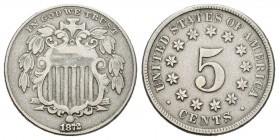 Estados Unidos. 5 cents. 1872. Philadelphia. (K96). Cu-Ni. 4,97 g. MBC. Est...40,00.