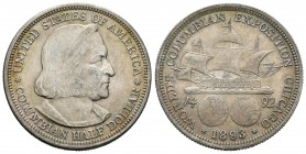 Estados Unidos. 1/2 dollar. 1893. (Km-115). Ag. 12,53 g. Exposición de Chicago. EBC+. Est...35,00.