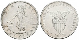 Filipinas. 1 peso. 1903. (Km-168). Ag. 26,94 g. MBC+. Est...45,00.