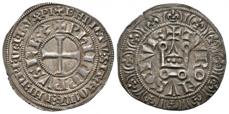 Francia. Philip III (1270-1285). Gross. Tournai. (Duplessy-202). Rev.: TVRONVS C...