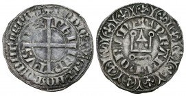 Francia. Philippe IV (1328-1350). Gross. Tournai. (Duplessy-tipo 259). Rev.: FRANCORVM. Castillo de Tournai. Ve. 2,53 g. MBC+. Est...60,00.