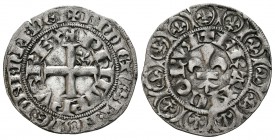 Francia. Philippe IV. Gross. (1328-1350). (Duplessy-263). Rev.: FRANCORVM. Flor de lis. Ve. 2,58 g. MBC+. Est...50,00.