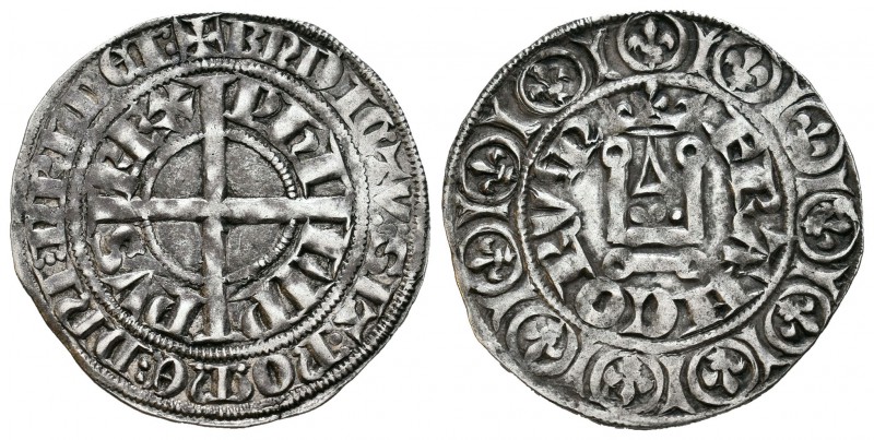 Francia. Philippe IV. Gross. (1328-1350). Tournai. (Duplessy-tipo 259). Rev.: FR...