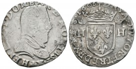 Francia. Henry II. Testón. 1606. (Divo-85). Rev.: Escudo borbónico entre H-H coronadas. Ag. 9,38 g. Rara. BC+/MBC. Est...100,00.