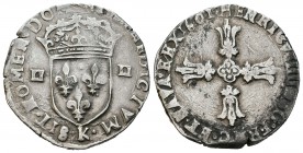 Francia. Henry IV. 1/4 ecu. 1601. (Dy-1230B). (S-4682). Ag. 9,57 g. MBC+/MBC. Est...90,00.