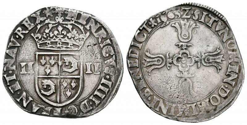 Francia. Henry IV. 1/4 ecu. 1603. Grenoble. Z. (Km-30). (Duplessy-1236). Ag. 9,5...