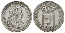 Francia. Louis XV . 1/3 ecu. 1721. Tours. (Km-457.7). (Gad-306). Ag. 8,01 g. Escasa. EBC-/MBC+. Est...120,00.