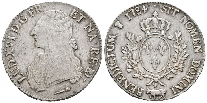 Francia. Louis XVI. 1 ecu. 1784. Pau. (Km-572). (Gad-356a). Ag. 29,09 g. Rayitas...