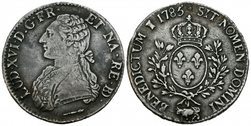 Francia. Louis XVI. 1 ecu. 1785. Pau. (Km-572). (Gad-356a). Ag. 28,92 g. MBC/MBC...
